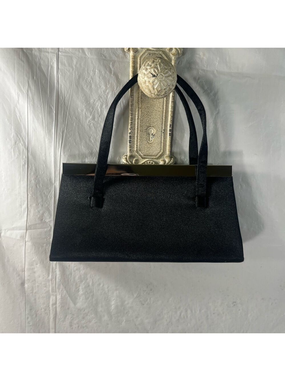 La Regale Small Black  Satin purse - Picture 5 of 7
